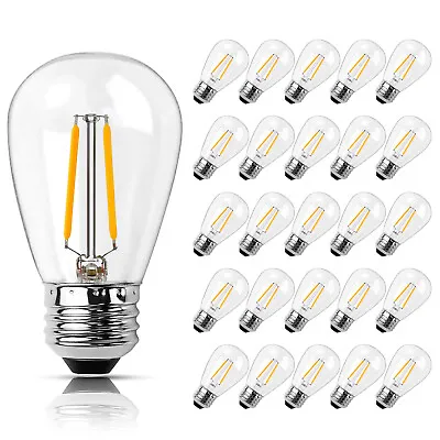 LED Bulbs S14 E26 Outdoor Edison Lights 2W  (25Pack)for String Light Replacement • $27.89