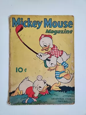 1938 Mickey Mouse Magazine Vol 4 #2 Duck Tales Cover Golden Age Comics • $213.75