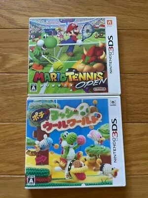 Mario Tennis Open & Yoshi Wool World Set Nintendo 3DS Japanese Ver Tested • $51.71