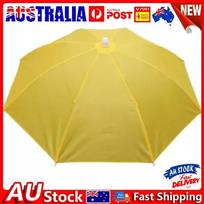 Fishing Umbrella Hat Foldable Outdoor Sun Shade Waterproof Cap (Yellow) • $7.84