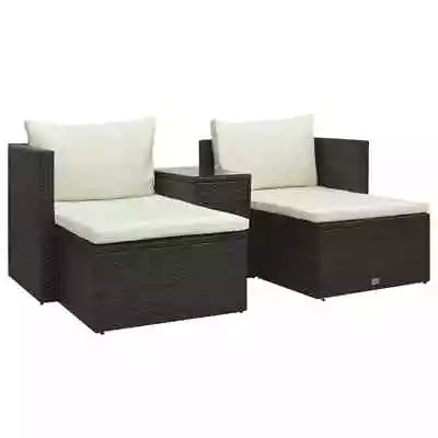 5-Piece Outdoor Sofa Set With Cushions Garden Patio Lounge Setting Rattan Brown • $573.54