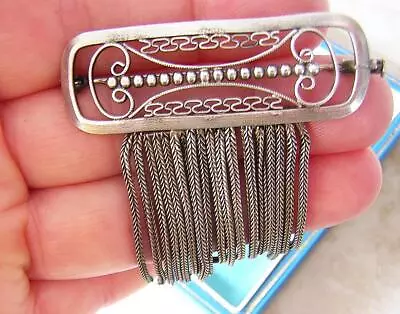 Vintage Silver Epaulette Tassel Brooch  - David Andersen Marius Hammer Style • £75