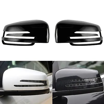 For Mercedes A B C E Class W176 W204 Rearview Wing Mirror Cover Cap Gloss Black • $34.19