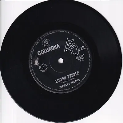 £1.49 • Buy HERMAN'S HERMITS / BIDIN' MY TIME / LISTEN PEOPLE / Australian Release 1960s