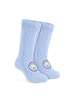 Manchester City Unisex Adults Slipper Socks Footwear Comfort Casual Warm • £15.49