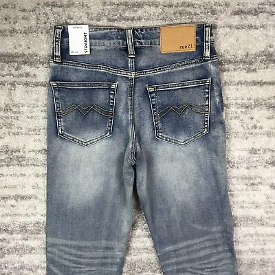 Rue 21 Jeans Mens 28x32 Straight Ultra Flex Blue Denim Adult NWT • $15.95