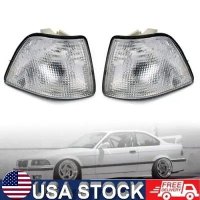 For 1992-1998 BMW E36 3-Series 4Dr Sedan/Hatchback Euro Corner Lights - Clear TT • $28.99