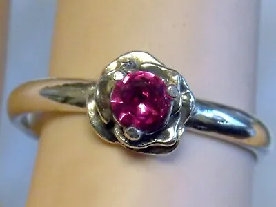 Red Lab Ruby Size 7 Ring 925 Sterling Silver 0.25ct Small Flower USA Made • $40