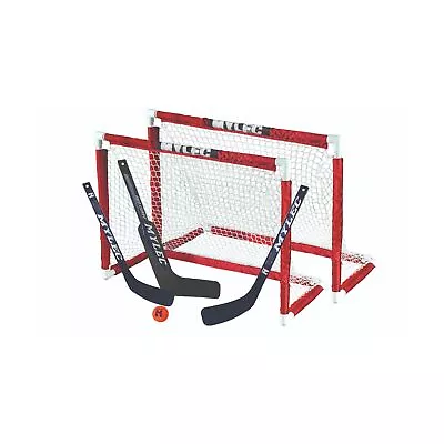 Mylec MINI Deluxe Hockey Set 2 Hockey Nets 2 Plastic Hockey Sticks 1 Plast... • $128.86