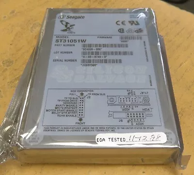 Seagate 68-Pin SCSI 1GB 3.5  Hard Drive ST31051W NEW • $49.99