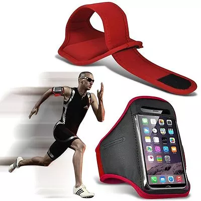 Quality Sports Armband  Gym Running Workout Belt Strap Phone Case Cover✔Red • £6.95