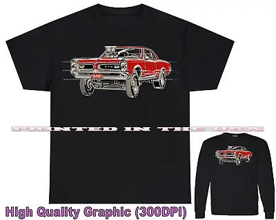 Pontiac GTO 1966 Vintage Gasser Model Retro Cartoon Car Art Black T Shirt S-5X • $22.95