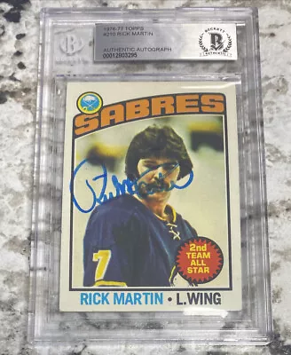 $79.99 • Buy Rick Martin Hand-Signed Autographed 1976-77 Topps #210 BAS SLABBED