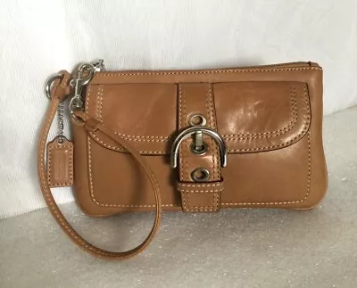 COACH Tan Leather Wristlet/Clutch Bag / Handbag • $69