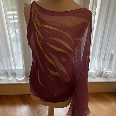 Maria Grachvogel Silk Patterned Top - Size Uk 10 • £37.50