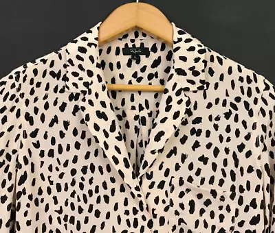 Rails Rebel Shirt 100% Silk Blush Long Sleeve Button Up Blouse Top Size S • $29.99