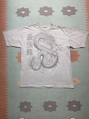 Vintage Y2k T Shirt Dragon Tribal Miami Ink JNCO Style Asian Grunge Skater XL • $20