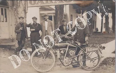 RPPC-Adams NY?-Flanders Motorcycle-Motorbike-Men-Jefferson County-New York-RP • $34.88