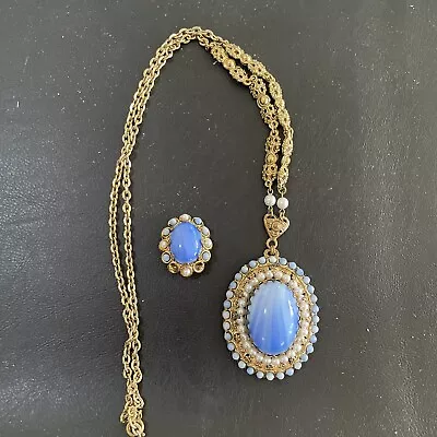 Very Nice West German Pendant Style Necklace With One Earring￼ • $32