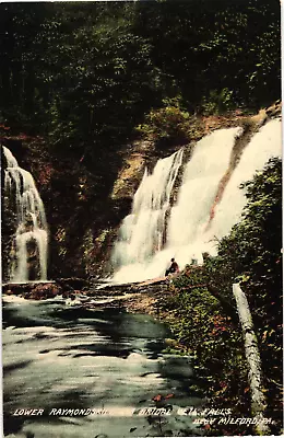 Lower Raymondskill And Bridal Veil Falls Milford PA Divided Postcard C1910 • $4.95