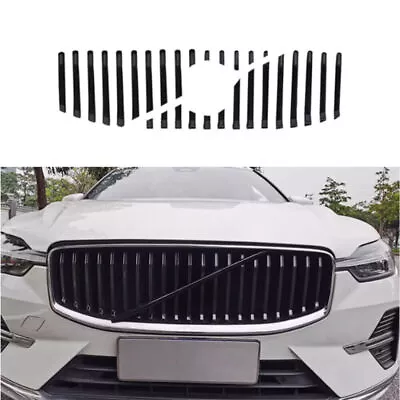 For Volvo XC60 2022-2024 Glossy Black Front Bumper Vertical Grille Mesh Trims • $99.38