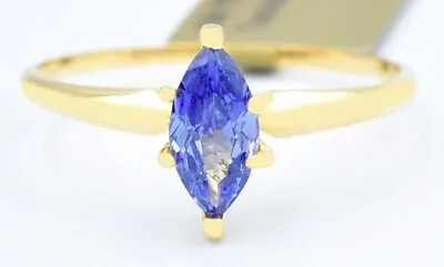 AAA TANZANITE 0.88 Cts RING 10K YELLOW GOLD - New With Tag • £0.78