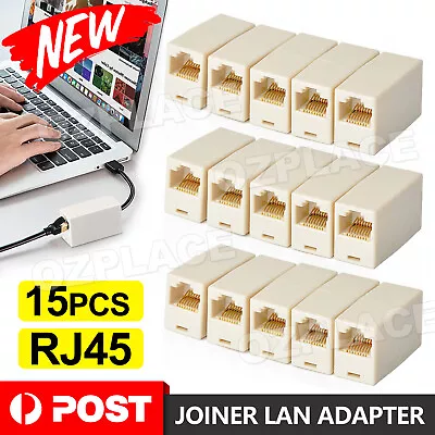 15x RJ45 Coupler Cat5e Cat6 Ethernet Cable Extender Joiner LAN Adapter Connector • $5.45