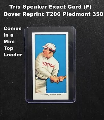 TRIS SPEAKER Dover Reprint Of 1909 T206 Piedmont 350 Cigarette _ Exact Card (F) • $4.29