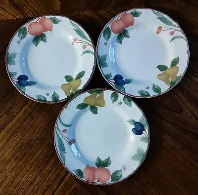 Set Of 3 Fruit Panorama By Mikasa Country Classics 6 5/8  Bread/Dessert Plates • $18