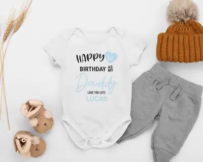 Happy First Birthday As My Daddy/Mummy Baby Vest 1st Birthday Dad Bodysuit • £6.99