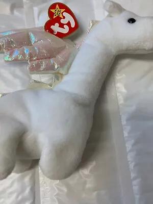 Ty Beanie Baby-MAGIC THE DRAGON (Medium Pink  Stitching) Plush New MWMT's • $24.95