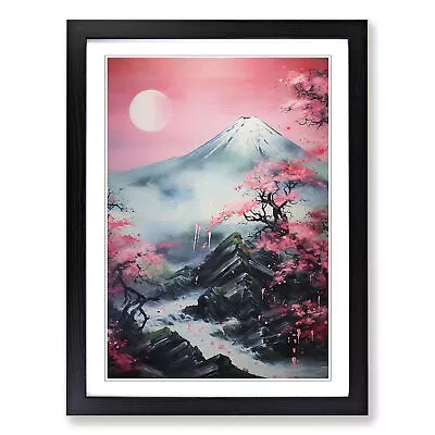 Japanese Mountains Abstract Wall Art Print Framed Canvas Picture Poster Decor • £14.95