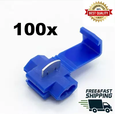 100 X Blue Scotch Lock Quick Splice Wire Connectors Electrical Cable Joint • £6.99