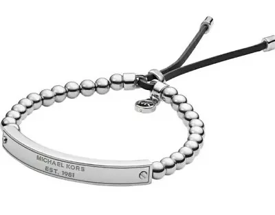 New Authentic Michael Kors Mk Plaque Silver  Bracelet Womens • $37.99