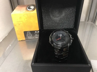 $1213.47 • Buy OAKLEY BLADE Wristwatch Inspection GMT Timetank Gear Box Black Round Face Mens