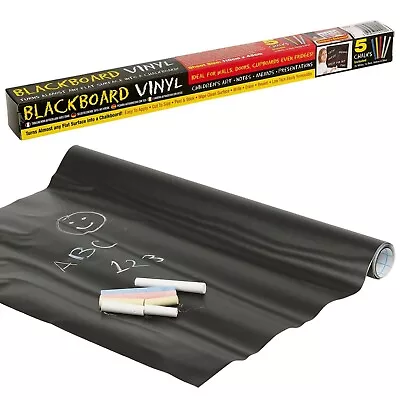 Self Adhesive   Plastic Chalk Black Board Blackboard Sticky Back Plastic Cover • £6.45