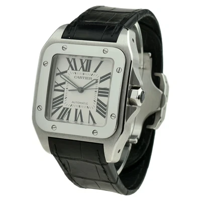 £4650 • Buy Cartier Santos 100 Stainless Steel Automatic Wristwatch W20073x8