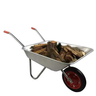 65 Litre 60kg Galvanised Metal Garden Wheelbarrow With Solid Puncture Proof Tyre • £39.95