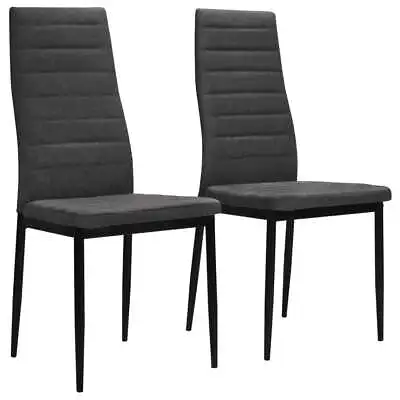 $128.80 • Buy Dining Chairs 2 Pcs Dark Grey Fabric