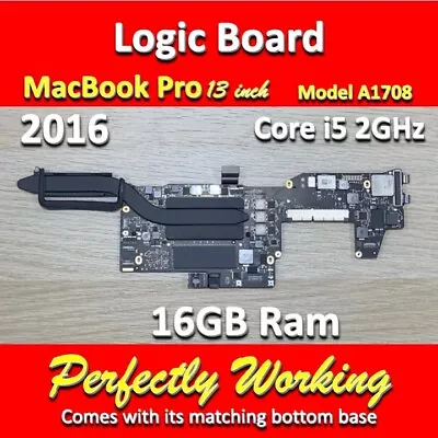 Logic Board 2016 MacBook Pro 13  A1708 Core I5 - 16GB RAM • $290