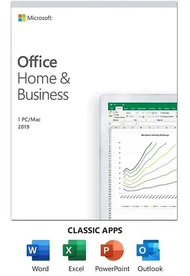Microsoft Office Home And Business 2019 1 User PC And Mac. Sealed Box. • £105.99