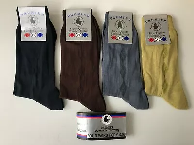 Men Luxury Summer Socks 6-11 Combed Cotton Brown Grey Black  Mustard • £6.99