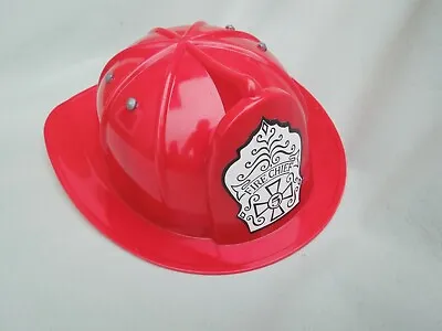£1.50 • Buy Red Plastic Toy Fire Chief Firefighter Helmet Adjustable