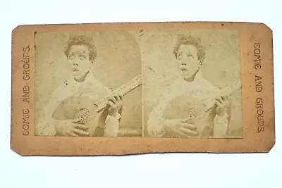 Comic And Groups Minstrel With Banjo C.1900 Antique Stereo View. • $18.61