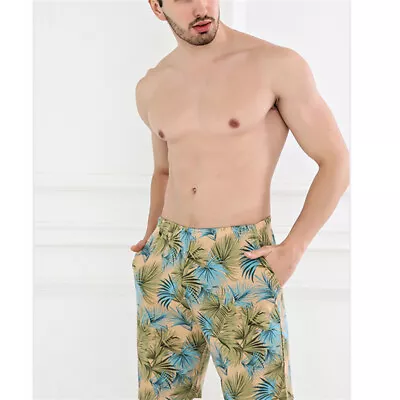 Beach Pants Silk Printing Large Loose Men's Silk Shorts Casual Pants Capris XXL • $18.90