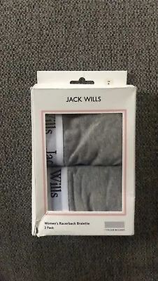 £12 • Buy Jack Wills Grey Racerback Bralette 2 Pack Size 8
