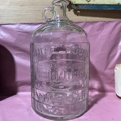 Vintage White House One Gallon Vinegar Jug Embossed Bottle With Pour Spout • $80