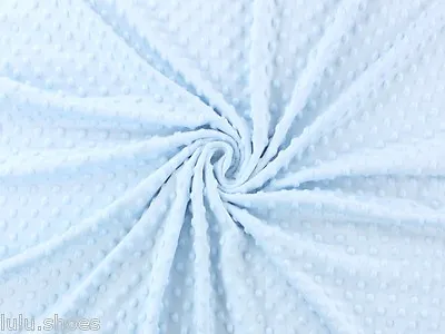 £0.99 • Buy Supersoft Dimple DOT Cuddle Soft Fleece Fabric -59/150cm Wide @@ SKY BLUE Plush