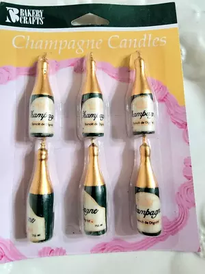 Cake Toppers New Champagne Bottle Candles Cake Toppers Package Of 6 • £4.10