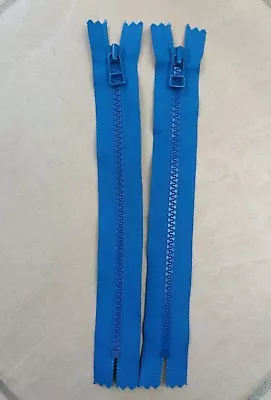 2 Vislon Ykk Zip 20cms Heavy Duty In Blue • £5.49